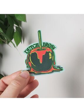 Dutch Bros September Glitter Spooky Caramel Apple 2024 Sticker